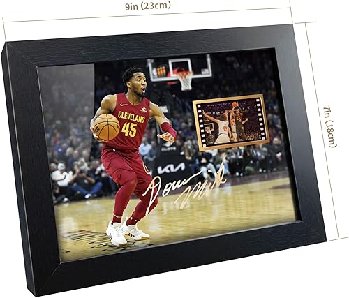 Miniatura 6 de sufenvera Póster impreso firmado de Donovan Mitchell con foto enmarcada con mini película, increíbles coleccionables de baloncesto, regalos para
