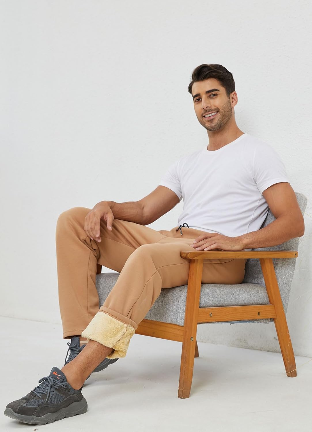 Gihuo Men's Winter Warm Fleece Pants Sherpa Fleece Lined Jogger Pants Sweatpants - Image 6