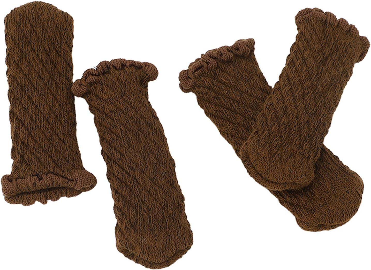 24 PCs Furniture Leg Socks Non Slip No Scratch Noise Furniture Socks, High Elastic Knitted Chair Leg Protectors for Hardwood Floors, for Most Round or (Elegant Chocolate)
