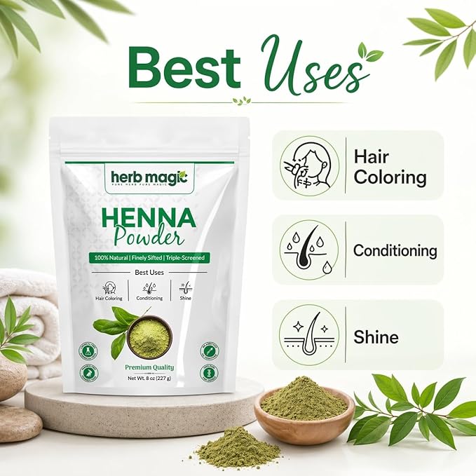 Polvo de Henna para Cabello, 8 oz (227 g), Tinte Natural Naranja-Rojo miniatura 3