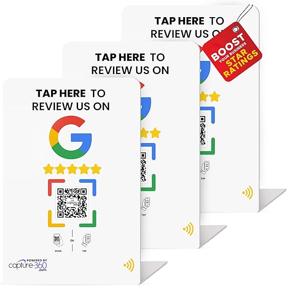 TapFive Review Tap Stand Compatible With Google Reviews - Tap For Instant Reviews - All Phones Compatible - Reusable Smart Tap NFC & QR - Boost Business Reviews - Zappy Fast (Black - View #7