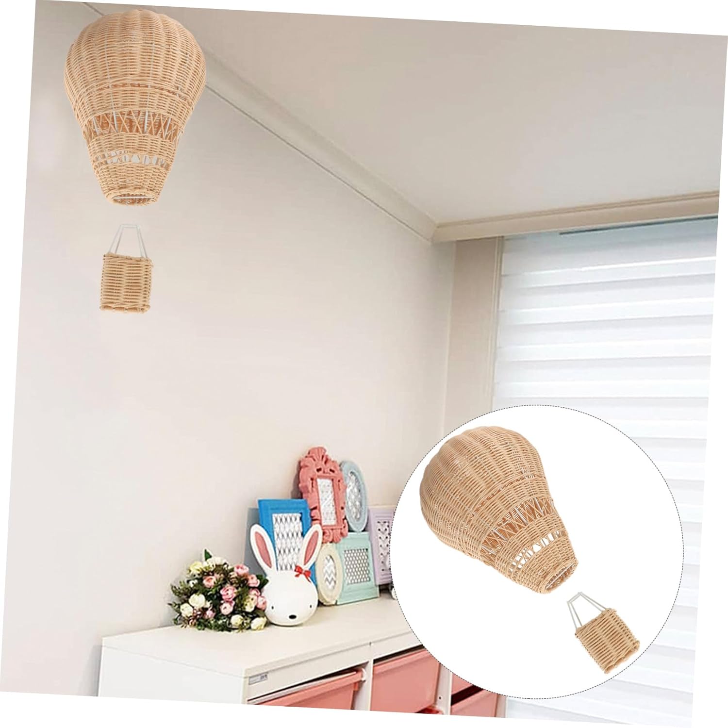 balacoo Handmade Rattan Hot Air Balloon Ornament Decorative Hanging Balloon for Bedroom Decorations Boys and Girls Decor Wedding Christmas Party