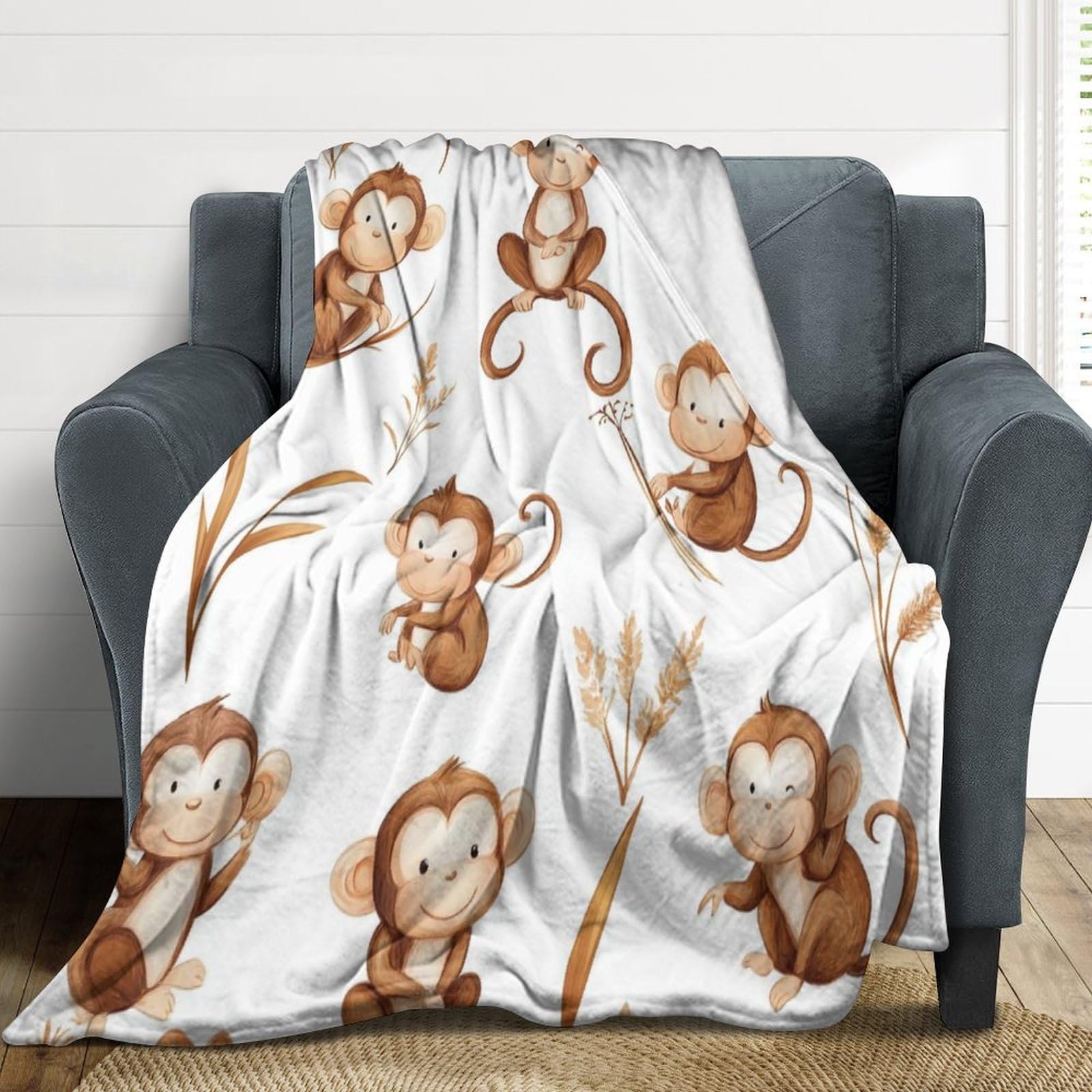 Couvre-lit en flanelle Affe idée cadeau idéale pour la maison