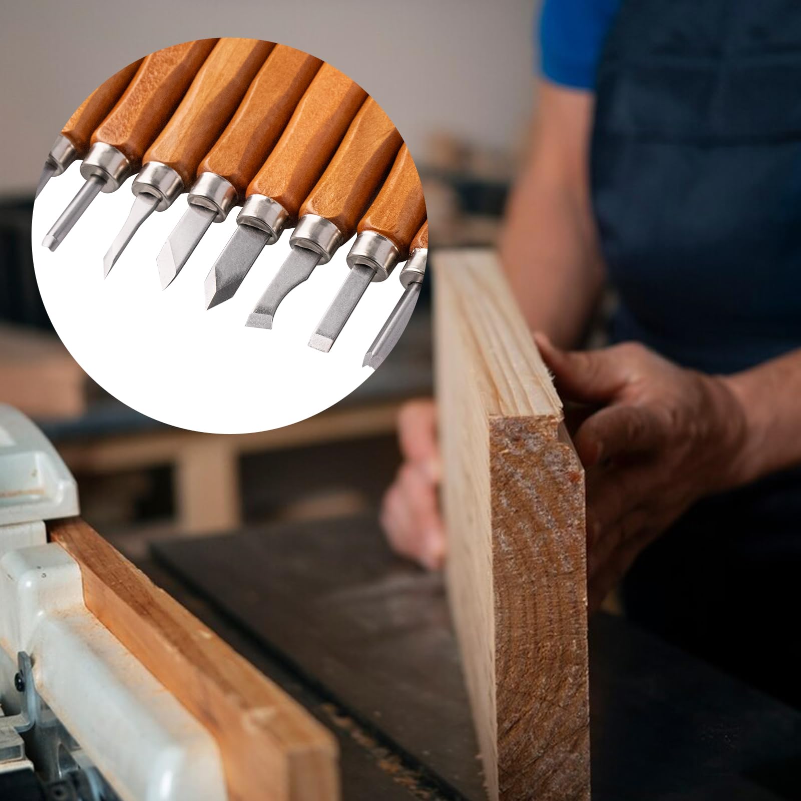 FRUHLING Set di 12 coltelli da intaglio in legno, utensili per intagliare il legno, utensili in acciaio SK2, per legno, frutta, verdura, intaglio, fai da te