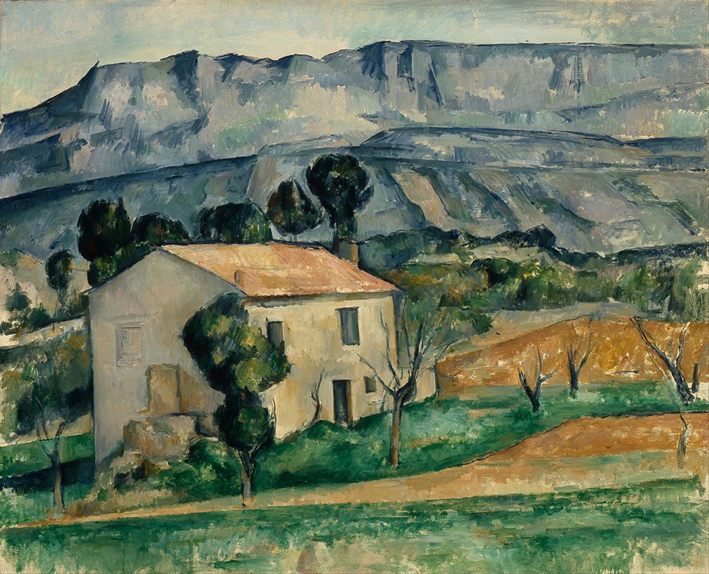 Tableau Paul Cézanne House in Provence grand format mat avec cadre marron