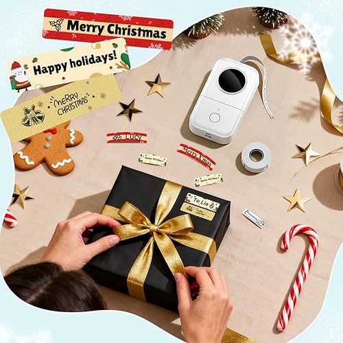 Vista 29 de Phomemo D30 - Etiquetadora con cinta, Bluetooth, portátil, pequeña, para teléfono inteligente, múltiples plantillas, icono de fuentes, fácil de Verde