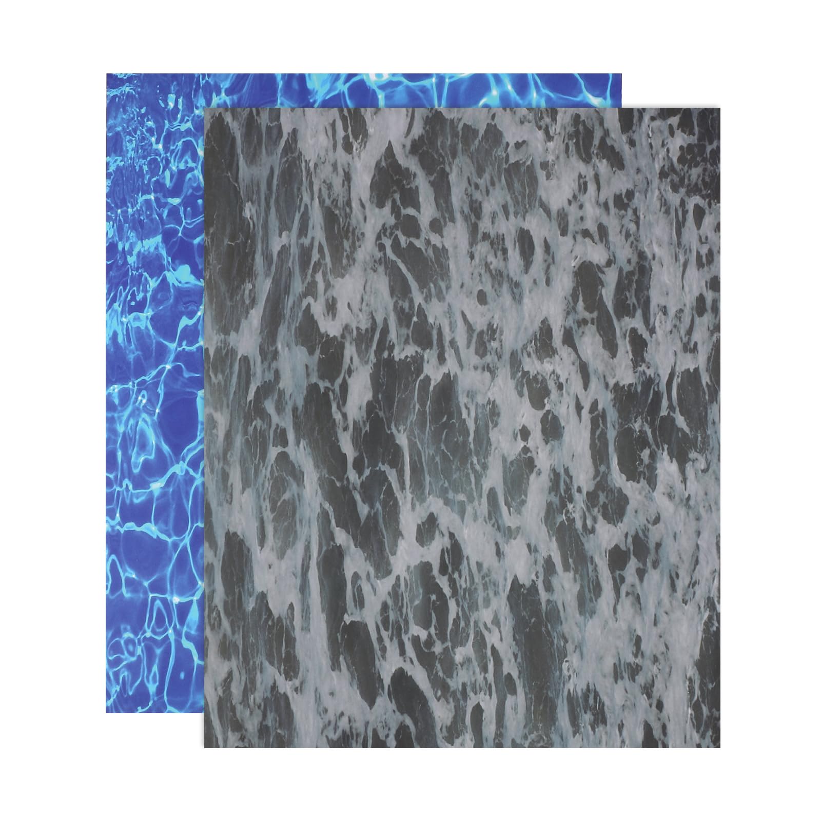 sourcing map 2 Pcs Ripple Water Sticker, Self Adhesive Artificial Water Wave Effect Stickers 11.69"x8.27" Dollhouse Wallpaper Sheets for DIY Dollhouse, Miniature Landscape, Dark Blue,Dark Green