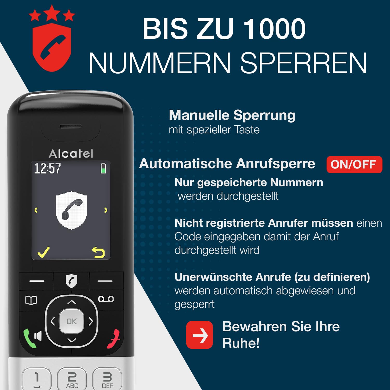 ALCATEL FX990 Voice Duo - Schnurloses DECT-Telefon mit Anrufbeantworter 50 Min. - Hochauflösendes Farbdisplay - Freisprechfunktion - Anrufsperre - VIP-Klingelton - 2 Mobilteile - Schwarz/Grau