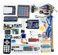 Arduino R3 Starter Kit: 60+ Components, Ultrasonic Sensor, RFID, LCD1602, Breadboard Power Module 5V/3.3V - DIY Electronics for Beginners