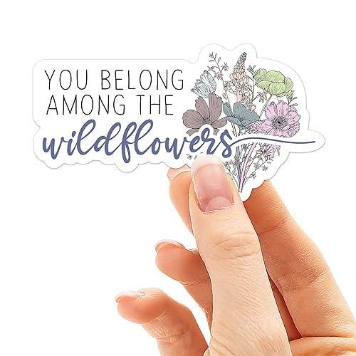 Miniatura 1 de You Belong Among the Wildflowers Sticker, Cute Flower Stickers for Hydroflask, Plant Decal for Nature Lovers