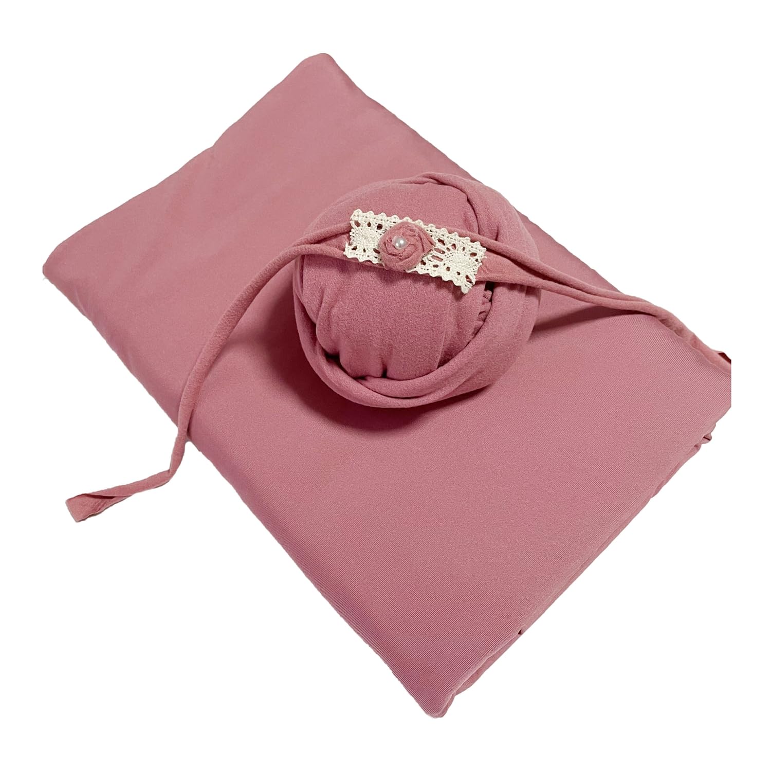 Ederafoto 3Pcs Newborn Photography Props Baby Photoshoots Photo Posing Wraps Backdrops with Headband Stretch (Mauve, Wrap + Backdrop + Headband)