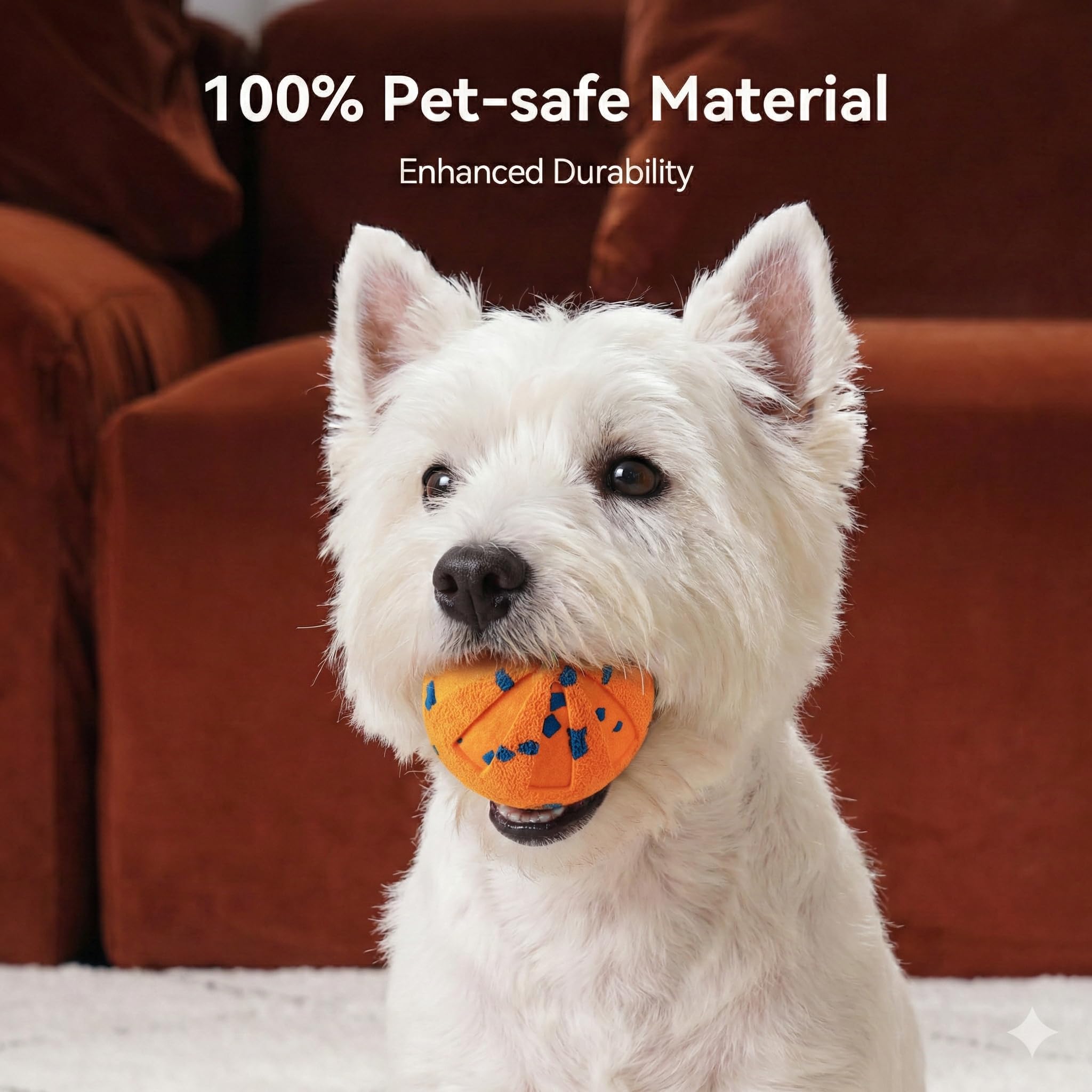 Balle interactive pour chien - Jouet mobile automatique intelligent pour chiens de taille moyenne et grande - Durable - Utilisé pour soulager l'ennui et le dressage quotidien - Orange