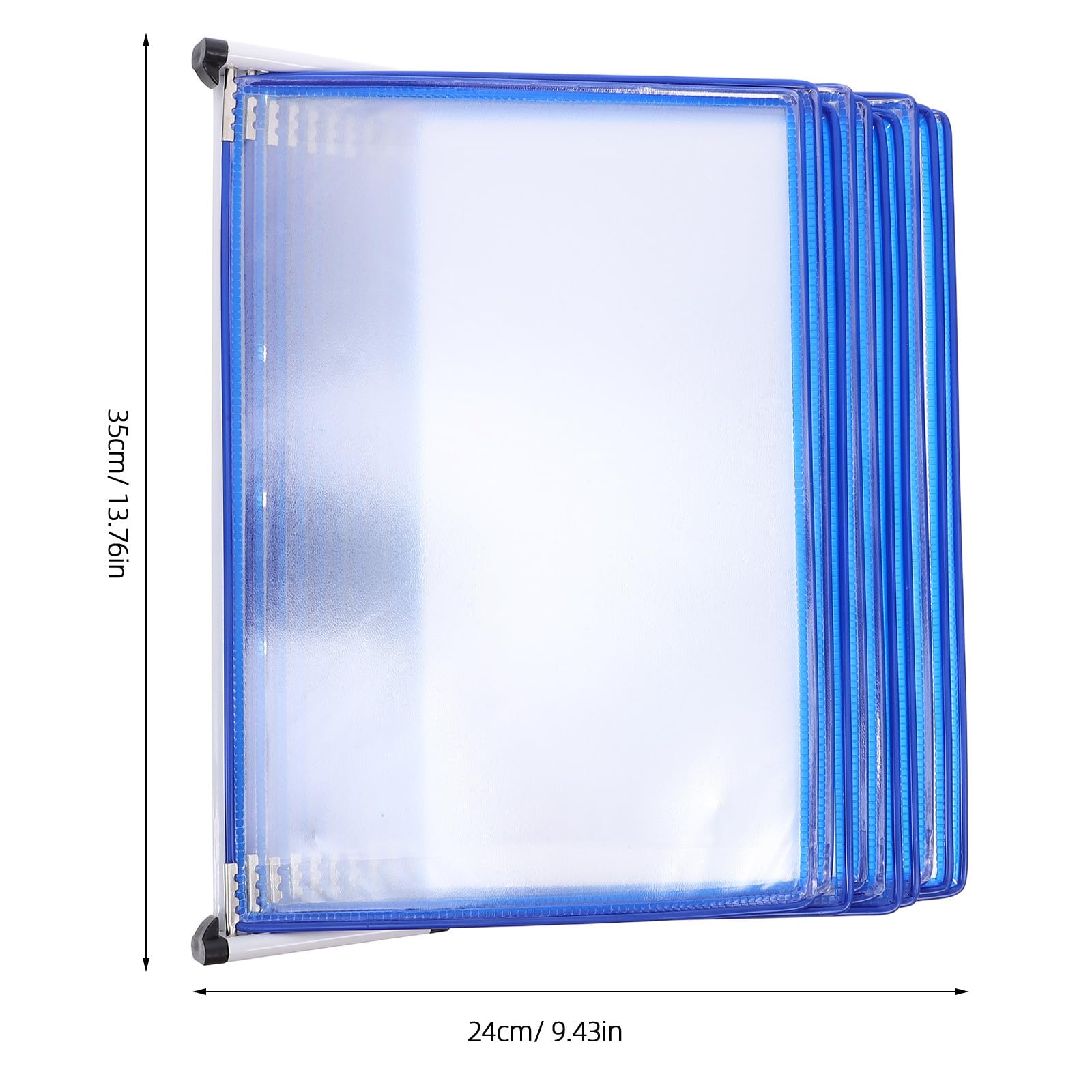 GLEAVI Porta Brochure da Parete A4 a 10 Pagine in Ferro e PVC Blu