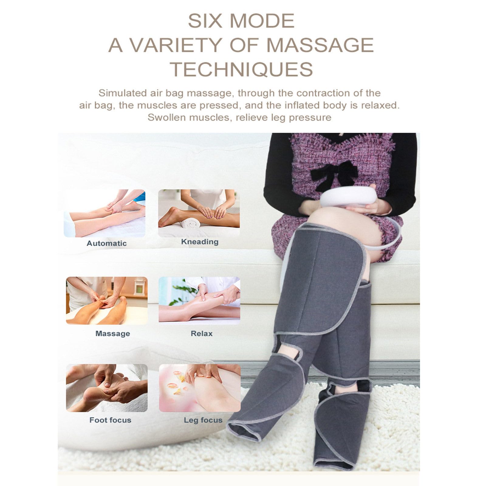 Multifunktionales Beinmassagegerät, Luftdruck-Knieschützer für Kälteschutz und beheiztes Beinmassagegerät