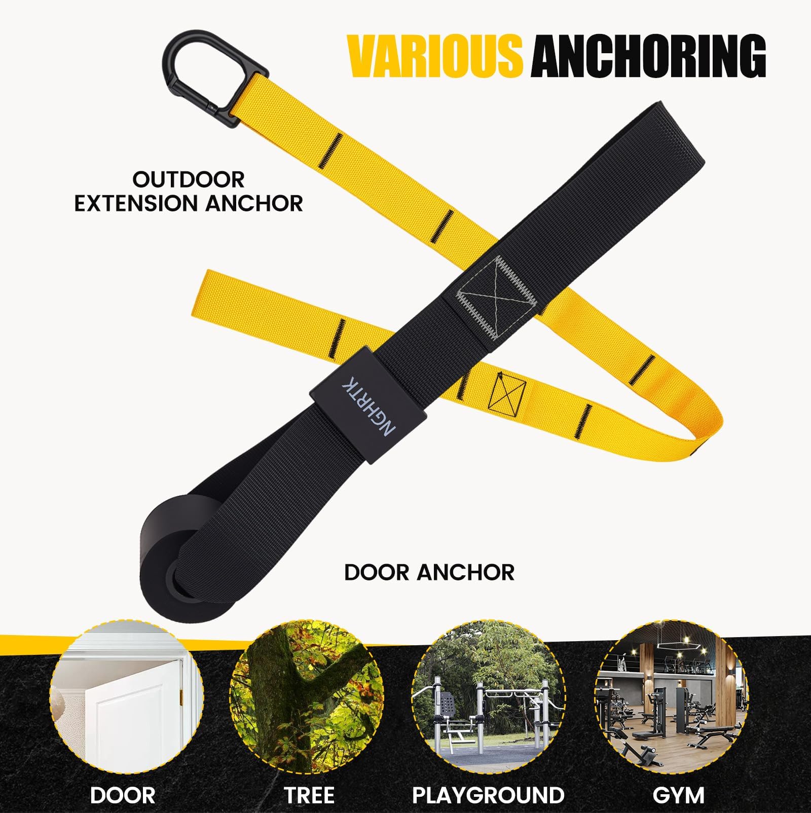 Schlingentrainer Set für Zuhause – Professioneller TRX Sling Trainer mit Türanker & Widerstandsbändern – Schlingentraining für Ganzkörpertraining, Homegym & Reisen, mit Tragetasche & Anleitung
