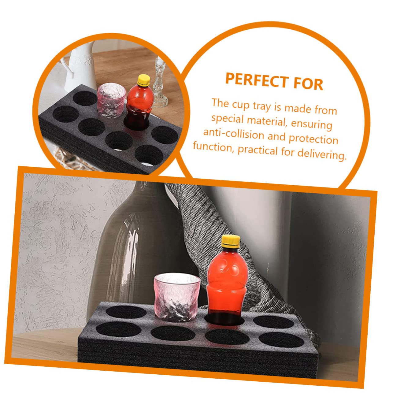 UPKOCH 2pièces Porte-gobelets Mousse Pour Boissons Emplacements Plateau De Transport Pour Tasses à Café Et Bouteilles