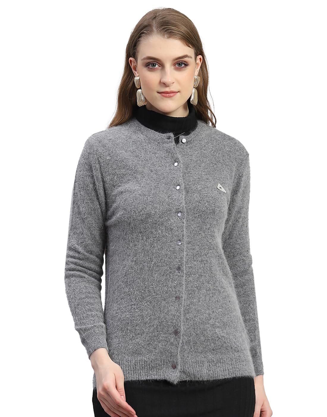 monte carlo Women Regular Fit Full Sleeve Solid Round Neck Winter Cardigan (Pack of 1)-picture-10