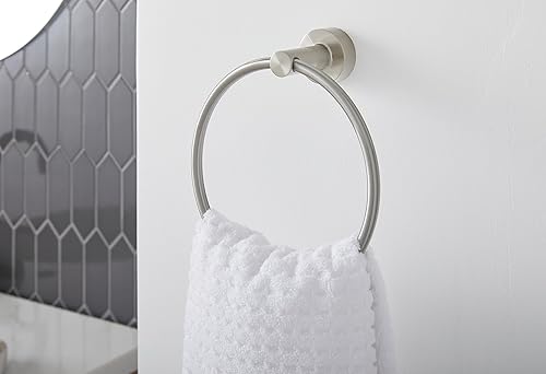 Miniatura 7 de Gerber Parma D446158 - Toallero de mano montado en la pared, moderno anillo redondo cromado para pared de baño