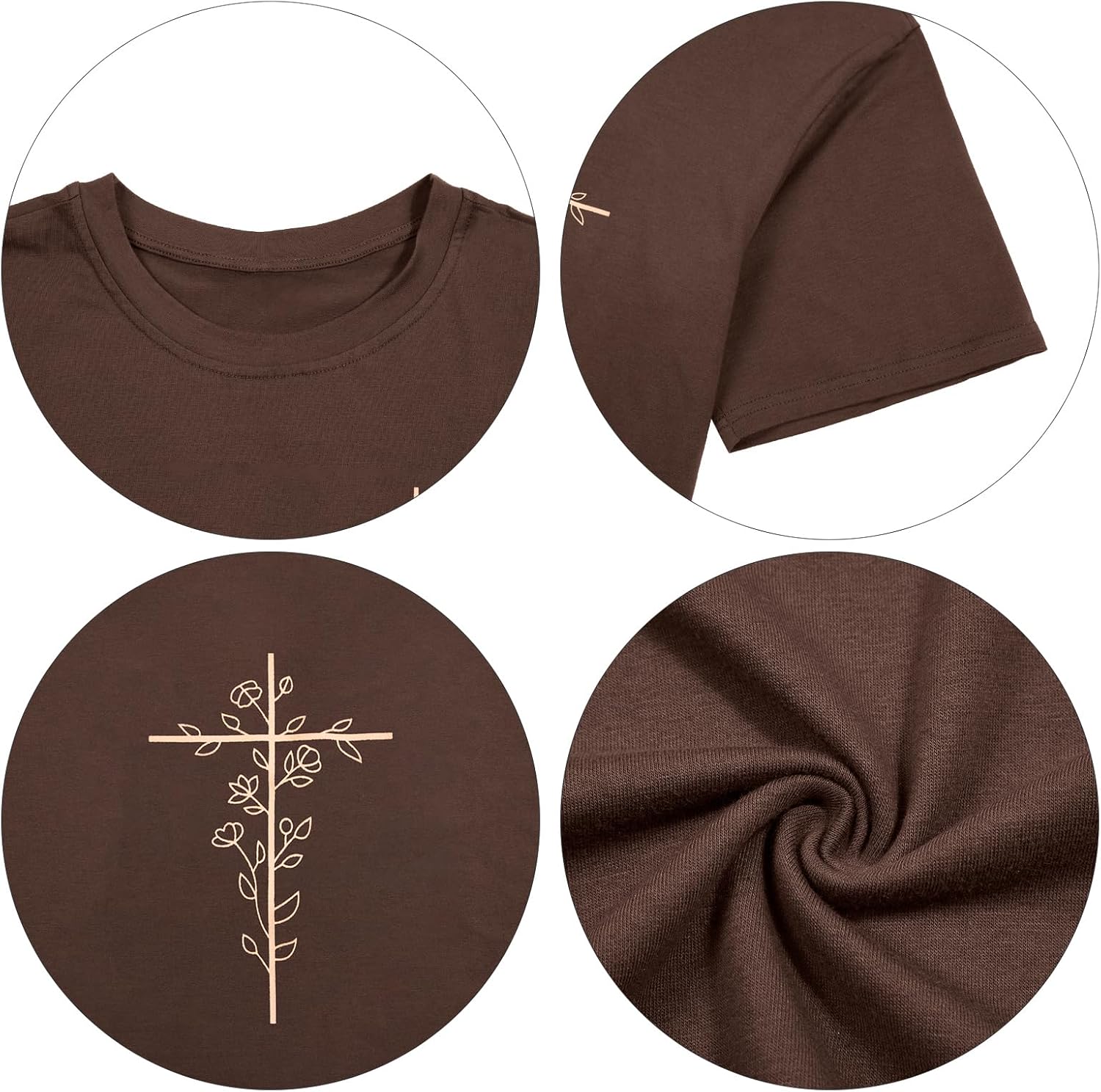 Christian Shirts for Women Oversized Jesus Shirt Religious Faith Tshirts Inspirational Graphic Tees Short Sleeve Top - Image 5