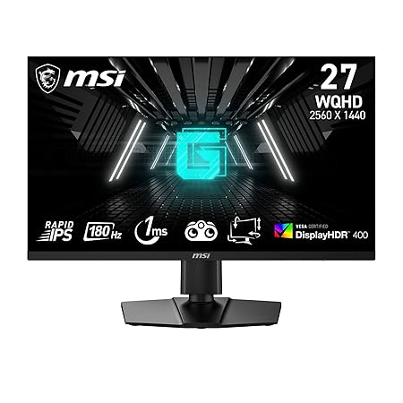 MSI G274QPF E2 27 Inch 2K WQHD Gaming Monitor - 2560 x 1440 Rapid IPS Panel, 180 Hz / 1ms, 119% sRGB Colour Gamut, Display HDR 400, Adjustable Stand - DP 1.4a, HDMI 2.0b, USB Type-C
