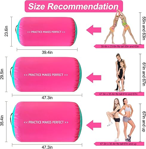 Miniatura 20 de VOFiTNY Gimnasia Equipo de Tumbling Air Barrel Inflable Octágono Vaso Roller Back Bend Trainer Chearleeding Mat Sin Bomba Menta nopump