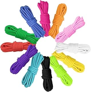 12 Stück Paracord 12 Farben Paracord 550 für DIY-Armbänder, Schlüsselanhänger, Hundeleine, Zeltschnur 3M