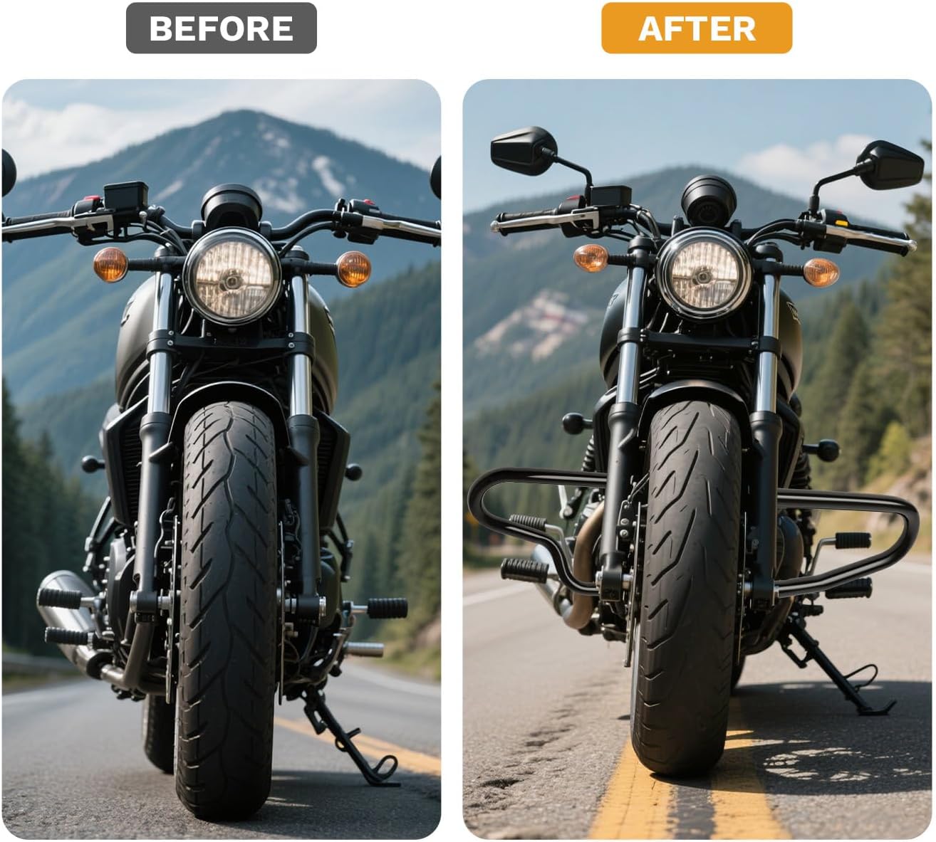 Crash Bar for Honda Rebel, 1-1/4" Highway Engine Guard Protect for 2021-2026 Rebel 1100, Rebel 1100 DCT, 2023-2026 Rebel 1100T - CMX1100 and CMX1100 DCT Accessories