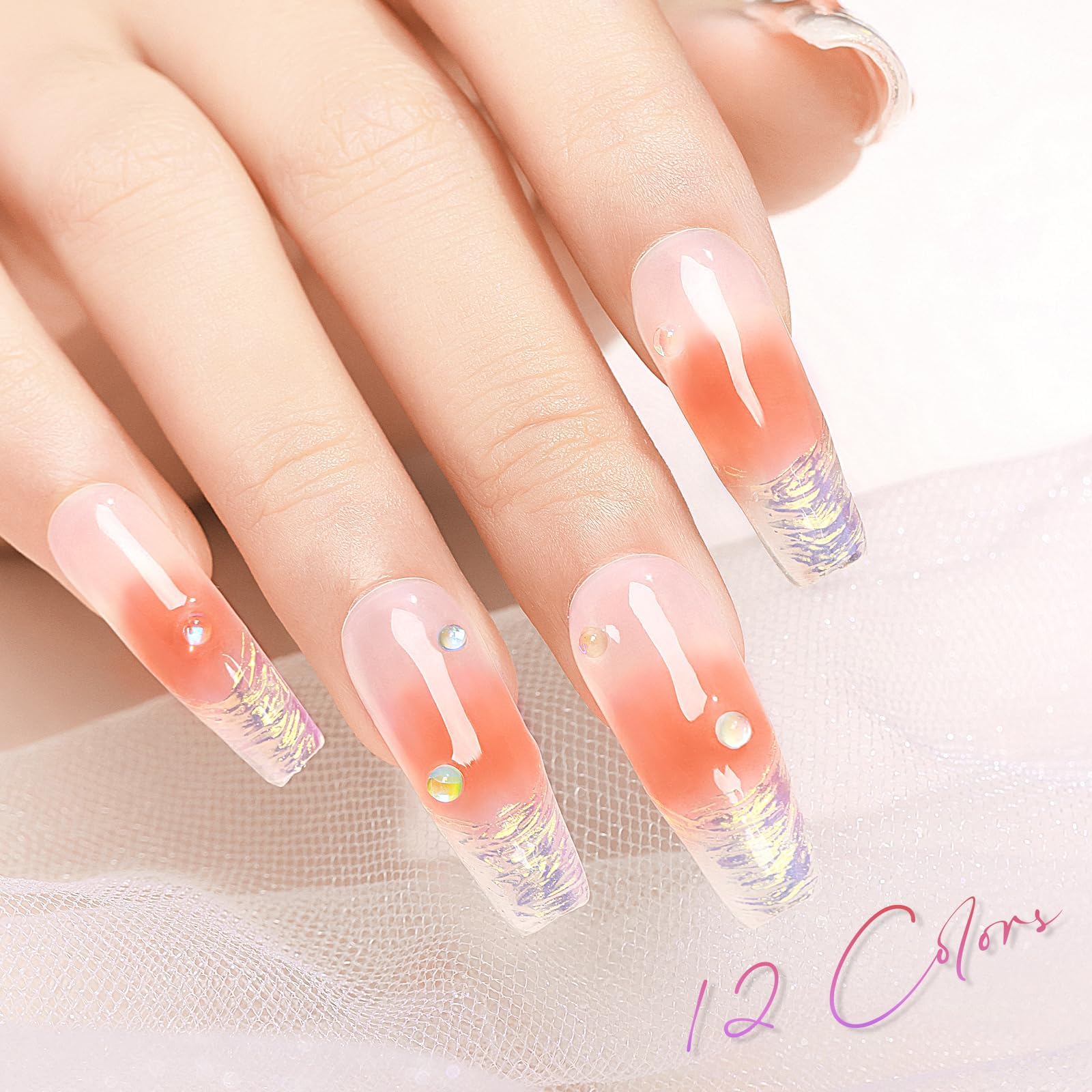 MIZHSE Zestaw żelowych lakierów do paznokci - 12 kolorów Jelly Nude odcienie UV, zestaw lakierów do paznokci Jelly Gel Nail Polish Set Nude Gels Lakier do paznokci mleczny biały różowy różowy lakier