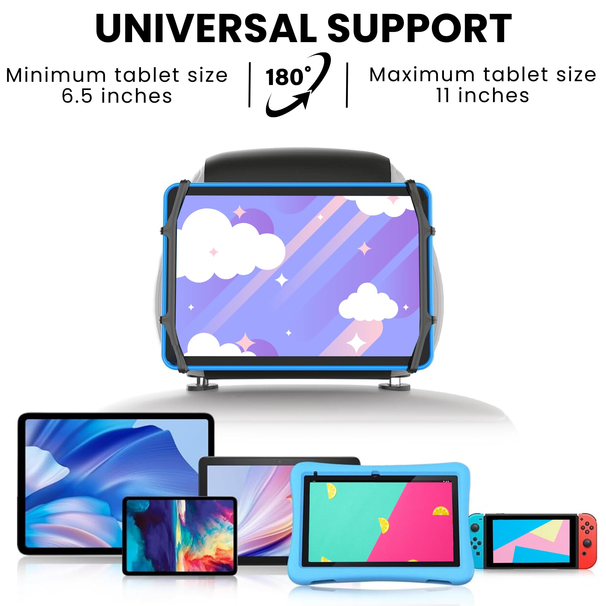 Supporto Per Tablet Da Auto Su Poggiatesta - Regolabile 360° Per Dispositivi 4.7-11" - Antiscivolo - Foto 7