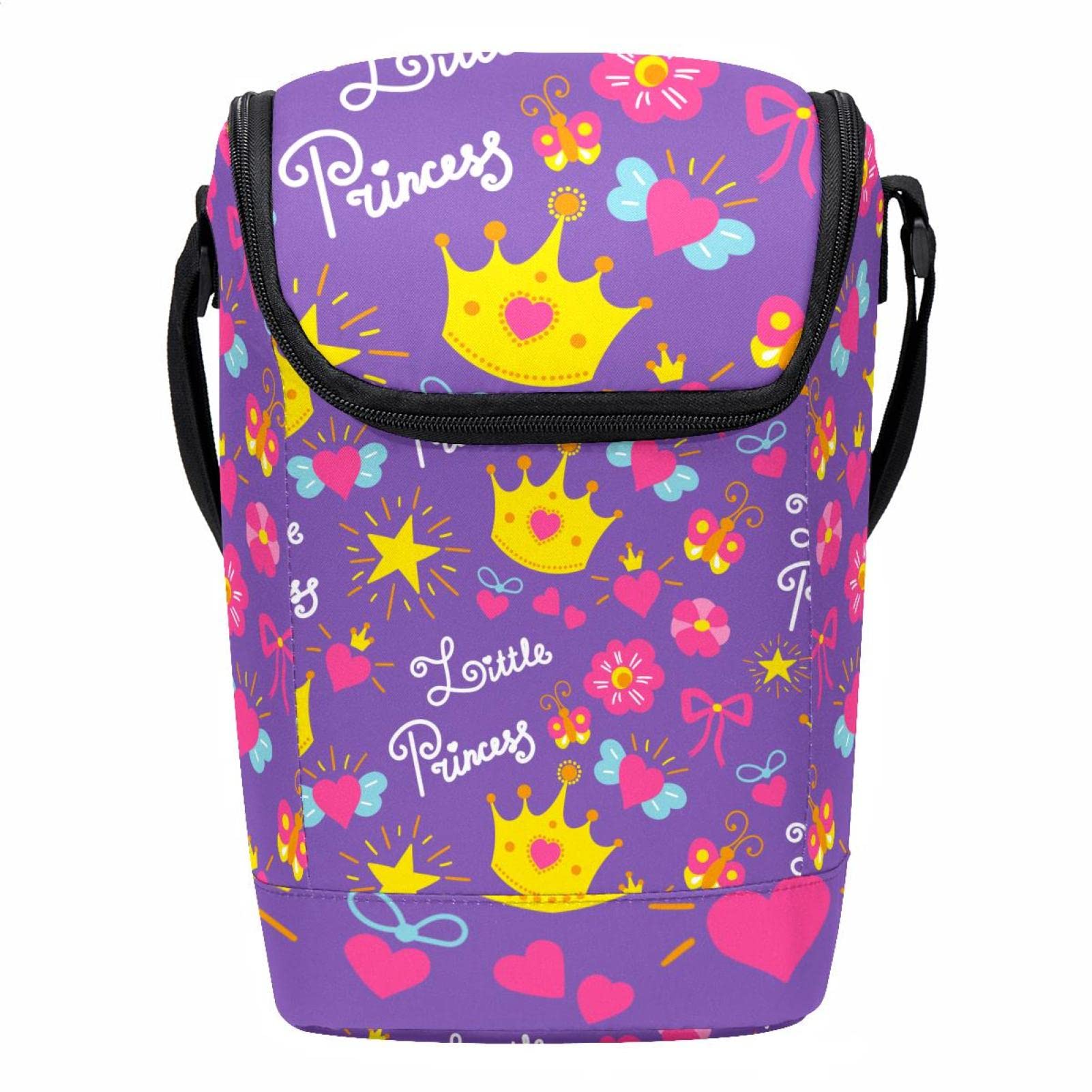 Lonchera grande para fiambreras voluminosas con correa Princess Crown