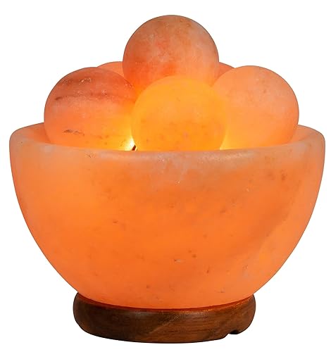 Spantik Himalayan Fire Bowl Salt Lamp with 6 Massage Balls