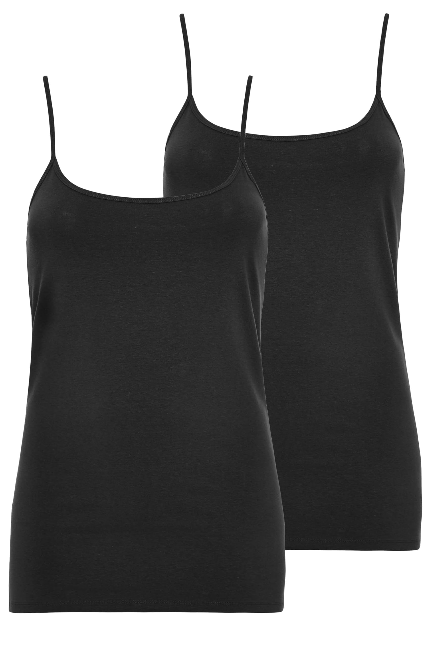 Yours Women's 2 Pack Cami Vest Tops in Black | Size: 20