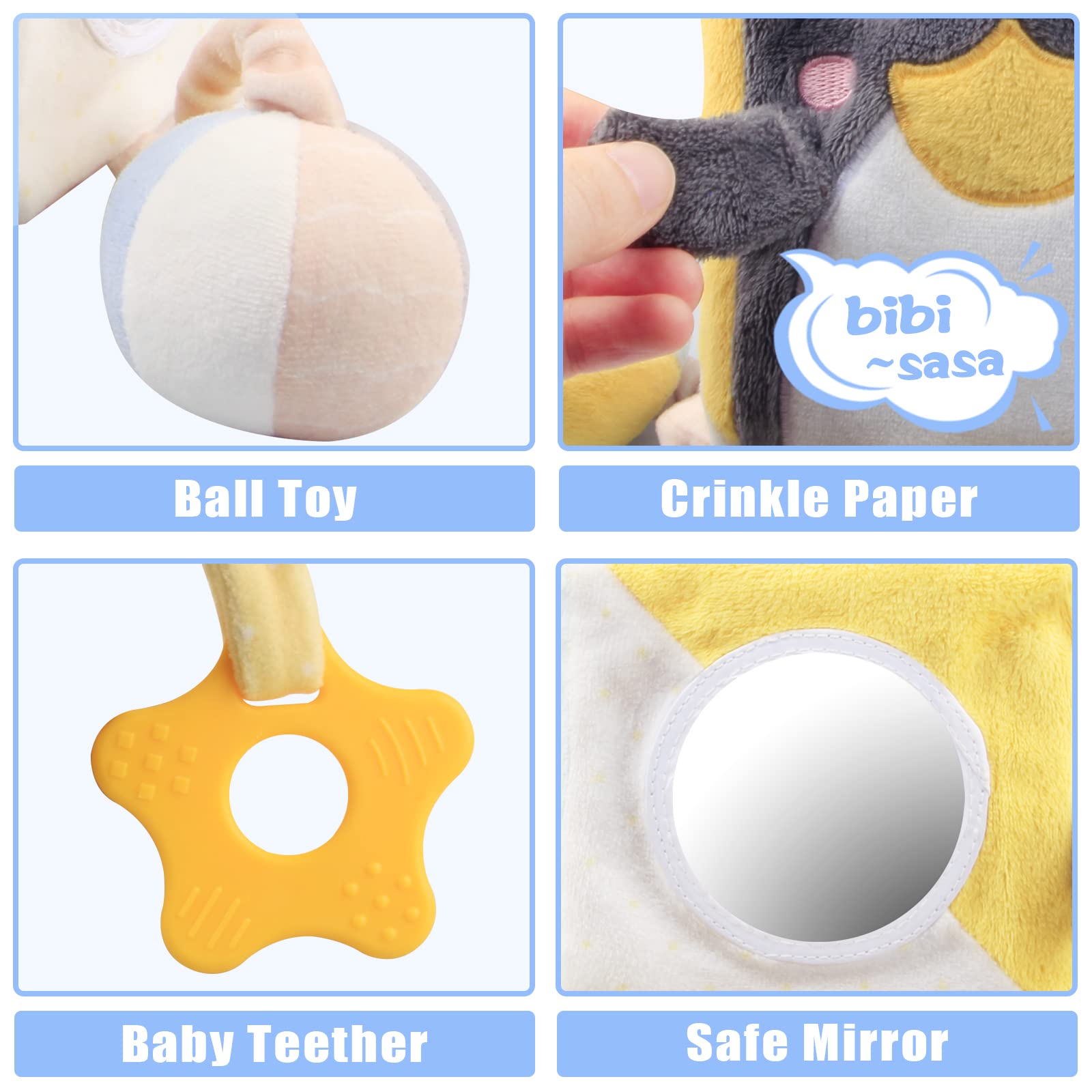 Cubo de actividades para bebés, juguetes educativos para bebés, centro de aprendizaje temprano, cubo sensorial, multicolor, juguete para bebés, juguetes para bebés de 0 meses (oso polar) 6