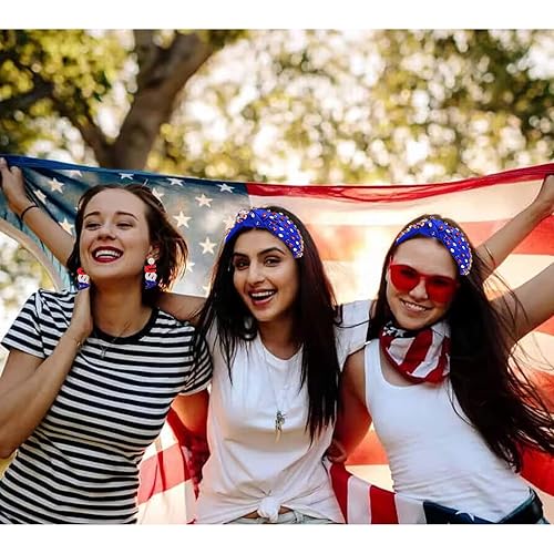 Miniatura 4 de NVENF Diademas del 4 de julio, diademas anudadas para mujer, adornadas con diamantes de imitación, diademas de cristal de trébol verde para mujer