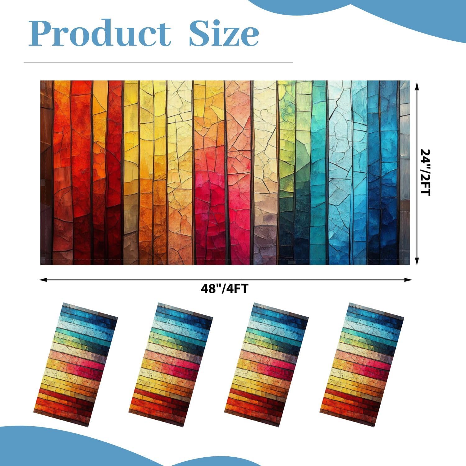 Fluorescent Light Covers for Ceiling Lights Colorful Stained Glass Window Abstract Stained Glass Art Easy to Install Magnetic Light Filter for Classroom Office Hospitals School Home