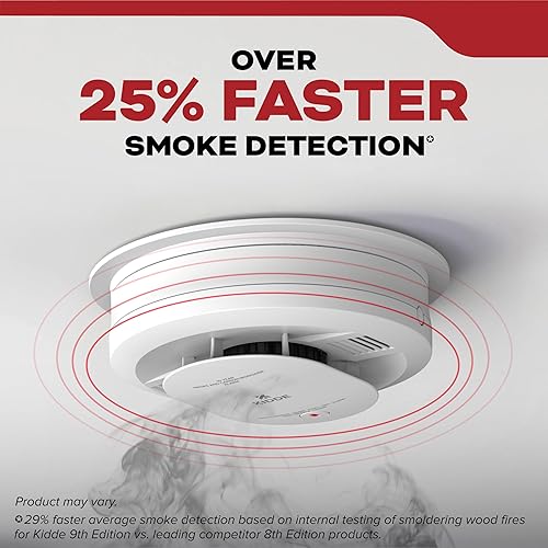 Miniatura 2 de Kidde Detector de humo cableado, batería de reserva de 10 años, interconectable, indicadores de luz de advertencia LED, paquete de 4