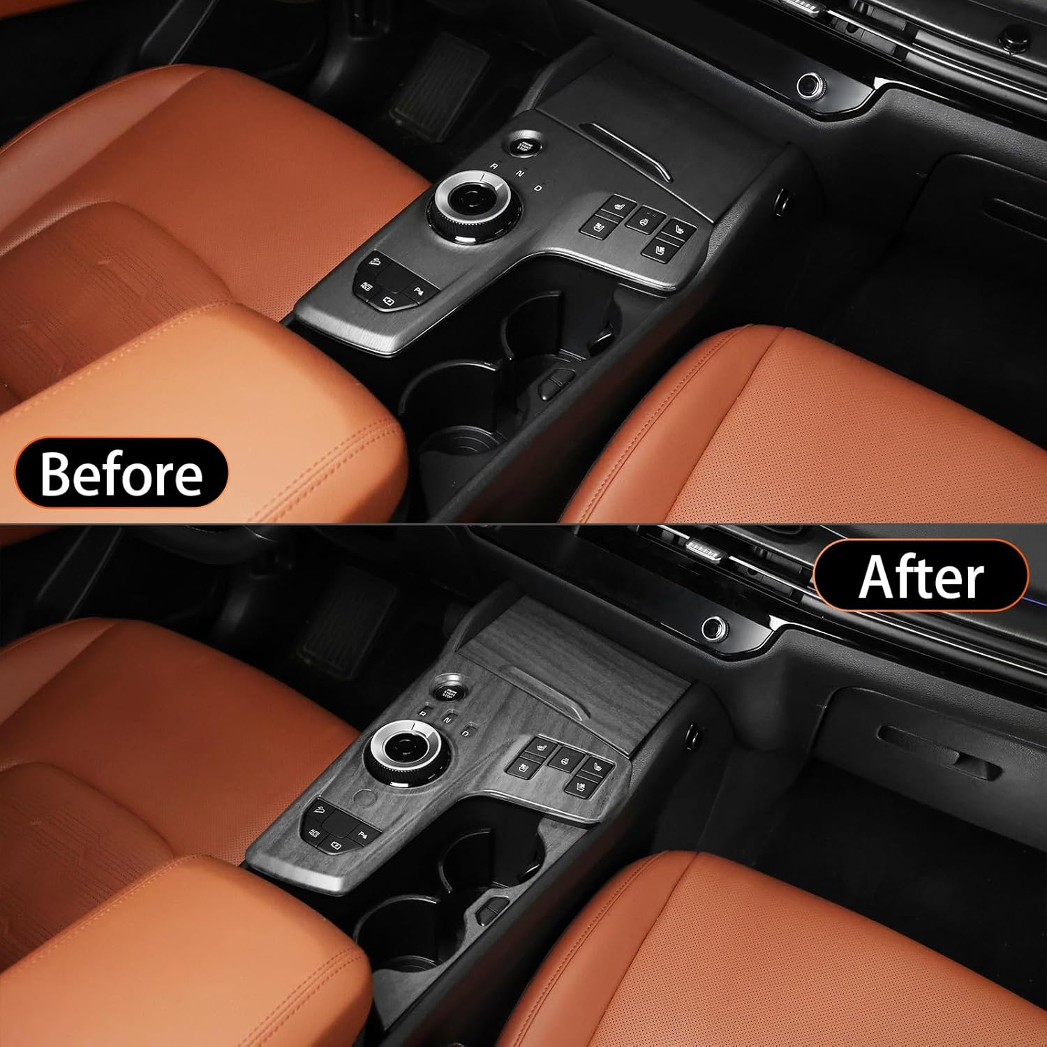 YOUTOOCAR Automatic Gear Shift Panel Covers Interior Trim Compatible with Kia Sportage 2026 Accessories (Wood Grain, Without Fingerprint)