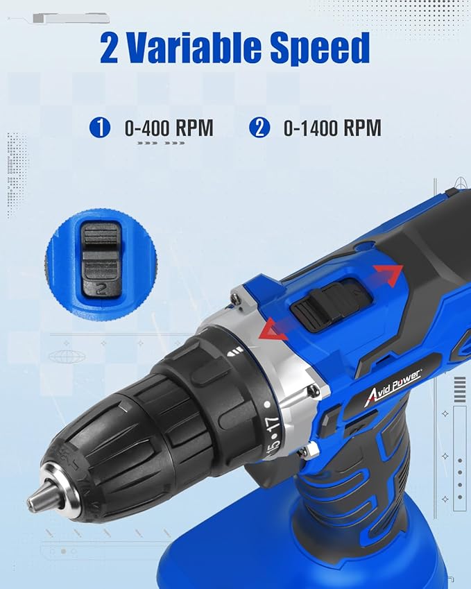 Taladro Atornillador Inalámbrico AVID POWER 20V con Batería y Cargador miniatura 5
