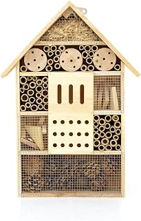 Extra Large Wooden Insect Hotel Wooden Insect House | Garden Bug Bee Hotel Nesting Habitat For Bees, Butterflies, Ladybirds | Bug House For Garden