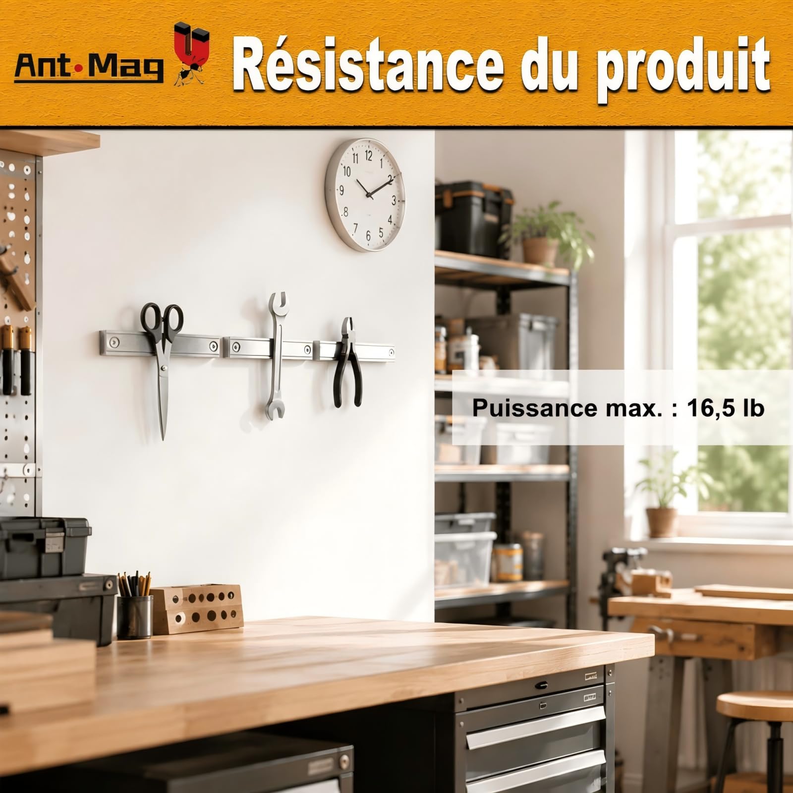 Ant Mag Imanes de maceta rectangulares de neodimio 66 lb Fuerza de tracción 60 x 13,5 x 5 mm Juego de 8 con agujero avellanado imanes sólidos de tierra rara de grado industrial para el hogar