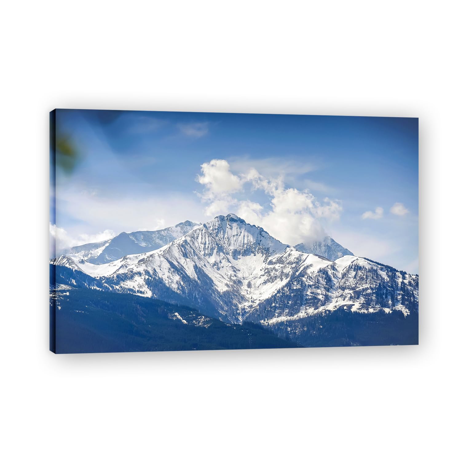 VHdfgTY Gazing At The Snow-Capped MountainsSerene Mountain Landscape Canvas Wall Art Nature Wall Decor for Home 60x90cm Framed