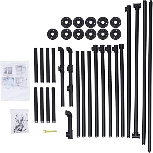 Miniatura 5 de YIYIBYUS Perchero de ropa industrial perchero de ropa industrial barras de ropa para colgar ropa perchero de pared