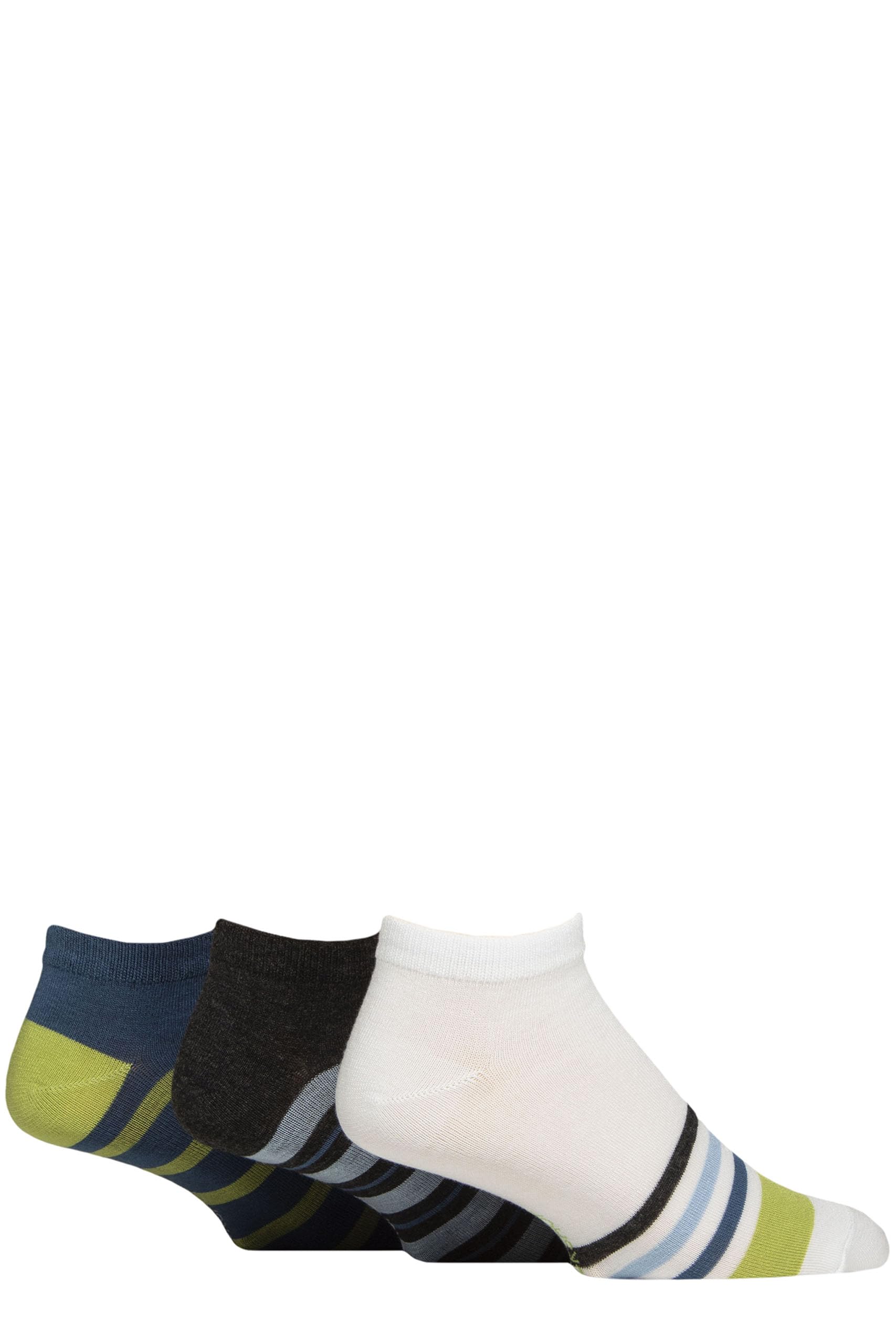 SockShop Mens Bamboo Trainer Liners Pack of 3 (UK, Numeric, 6, 11, Regular, Regular, Ocean View)