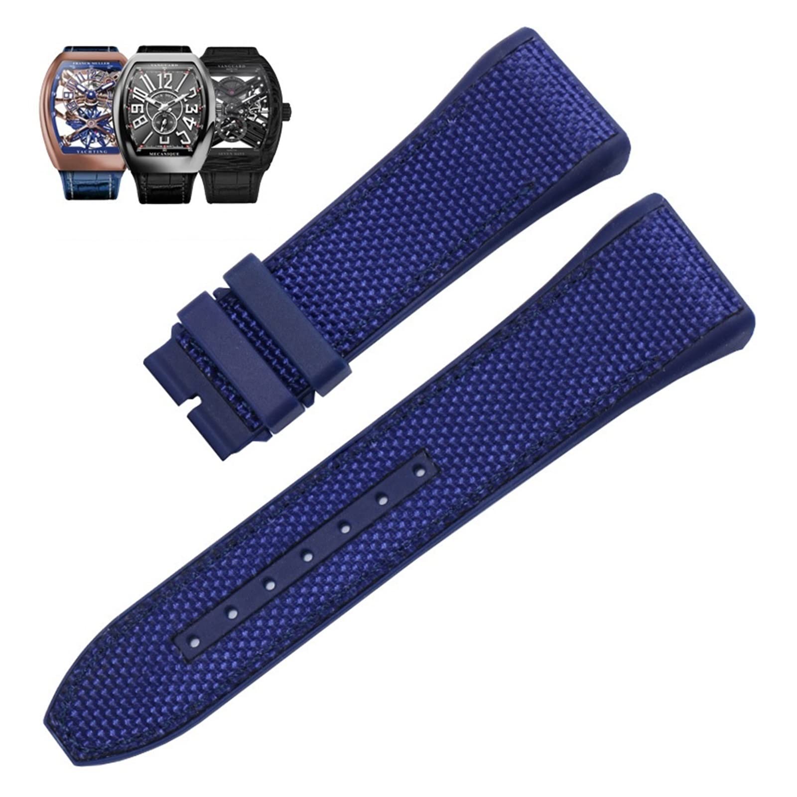 Bracelet 28 mm nylon et silicone Franck Muller V45 pour sport et ville - 8
