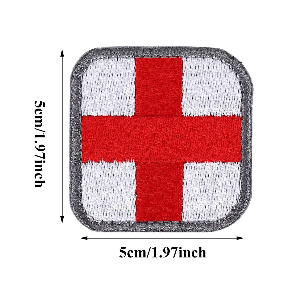 Patch Ricamato Tattico Red Cross: Distintivo Morale A Strappo Per Cappelli, Borse E Giacche – Nero, 5x5 Cm, 4 Colori Disponibili