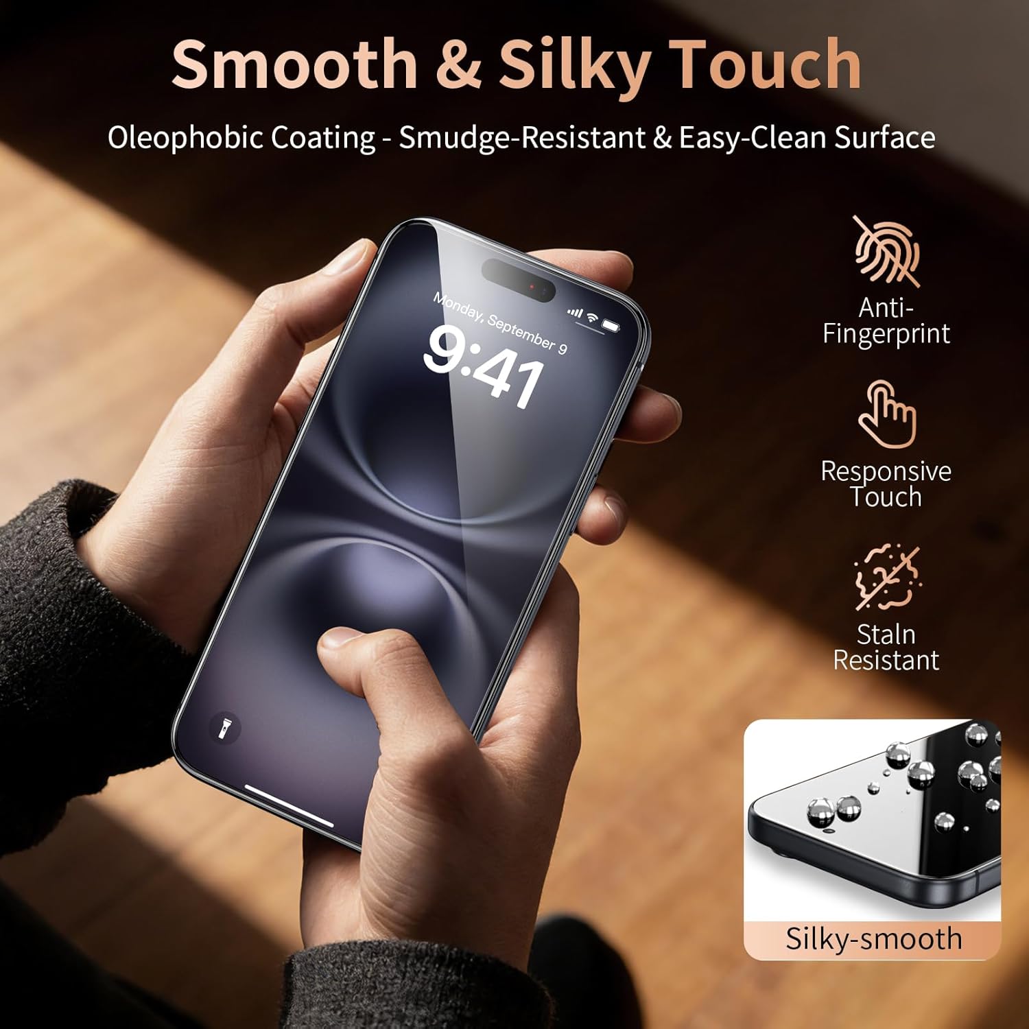 for iPhone 16 Screen Protector, 9H+ Hardness Tempered Glass Full Edge Coverage, Military-Grade Shatter Protection, HD Clear & Sensitive Touch, Easy Installation, 2 Pack