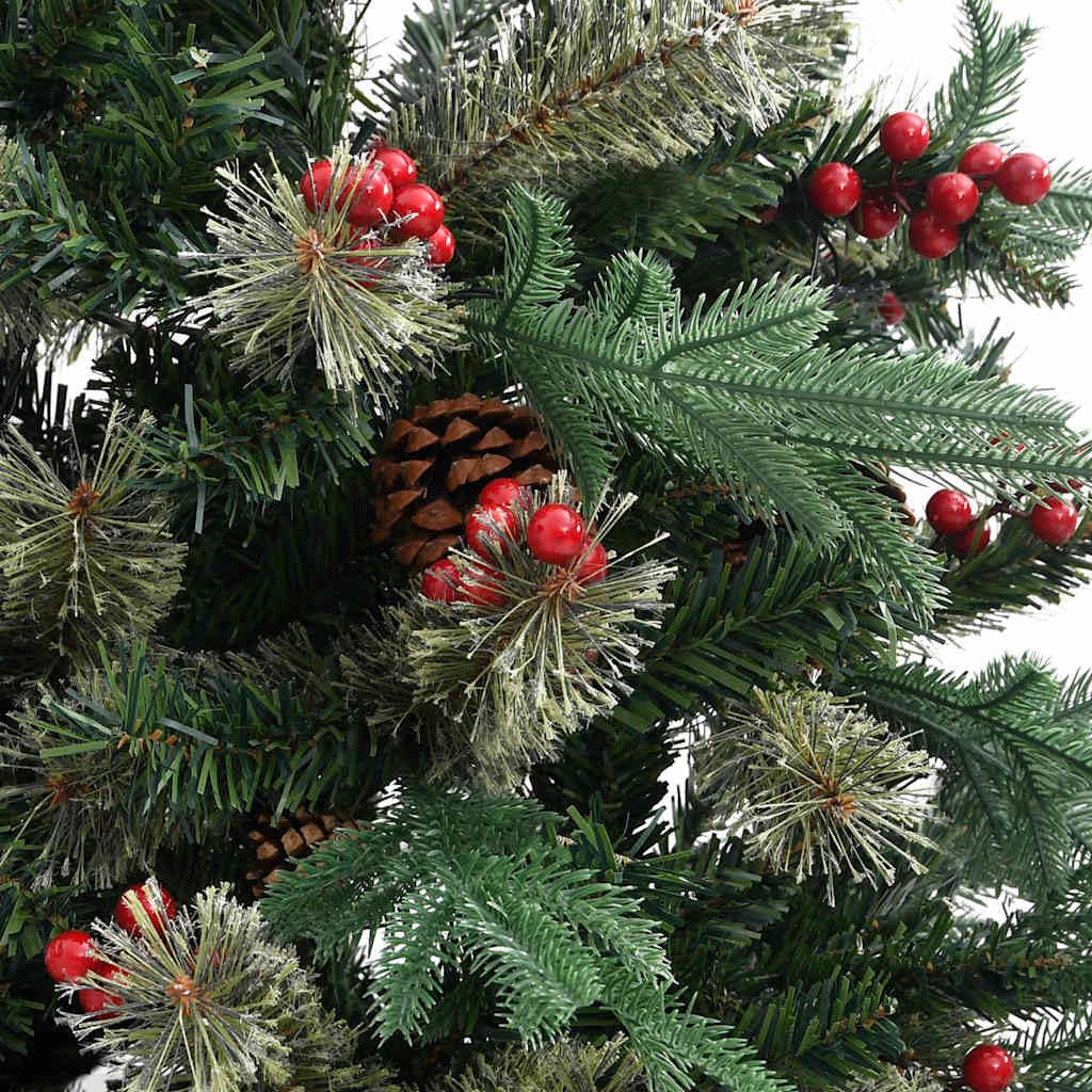 Albero di Natale Verde 150 cm con Pigne e Bacche Rosse