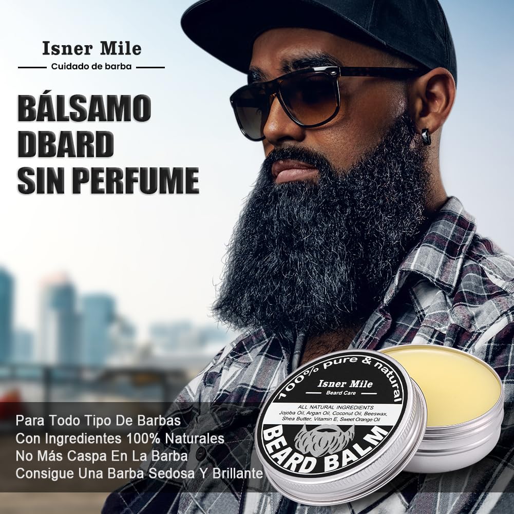 Kit Barba para Hombre, Kit Cuidado Barba Completo, Cumpleaños Navidad Set Regalos para Hombre Papá Novio con 40ML Aceites para Barba, Cepillo - Peine - Champú - Bálsamo Barba y Navaja de Afeitar
