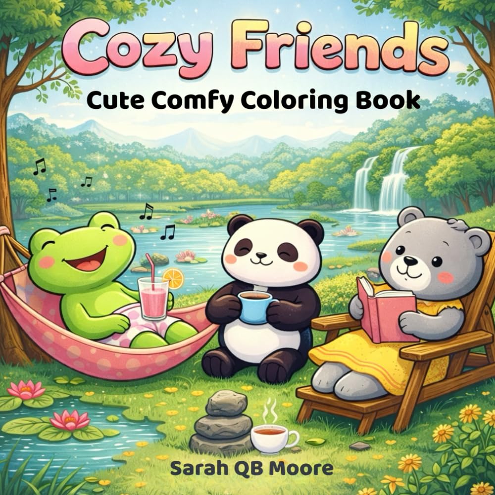 Cozy Friends Cute Comfy Coloring Book: Wholesome, Soft, and Relaxing Coloring Pages for Cozy Lovers