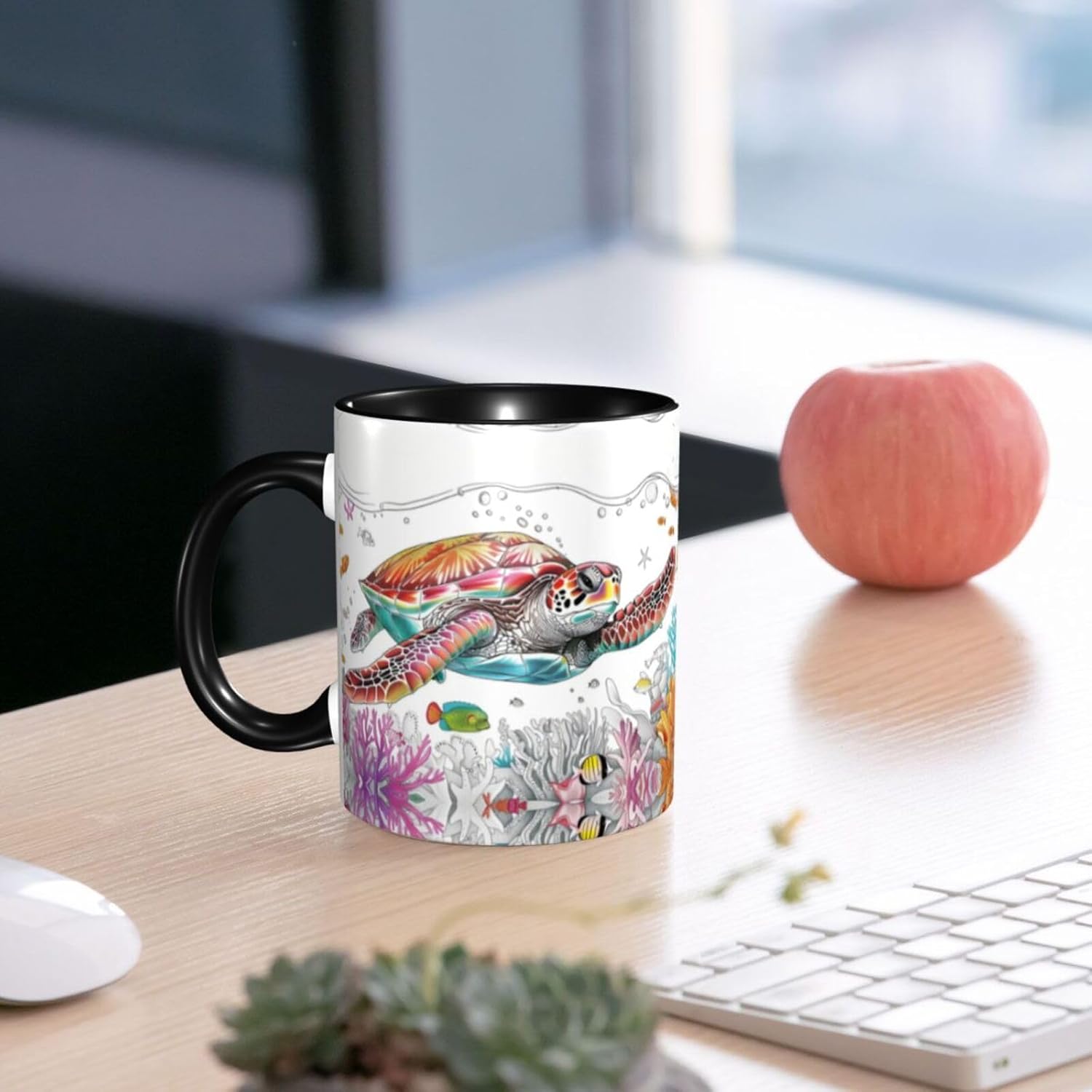 Sea Turtle Coffee Mug for Women Men Ceramic Mug 11OZ Cup Suitable for Microwave Ovens Homes Offices - Image 6
